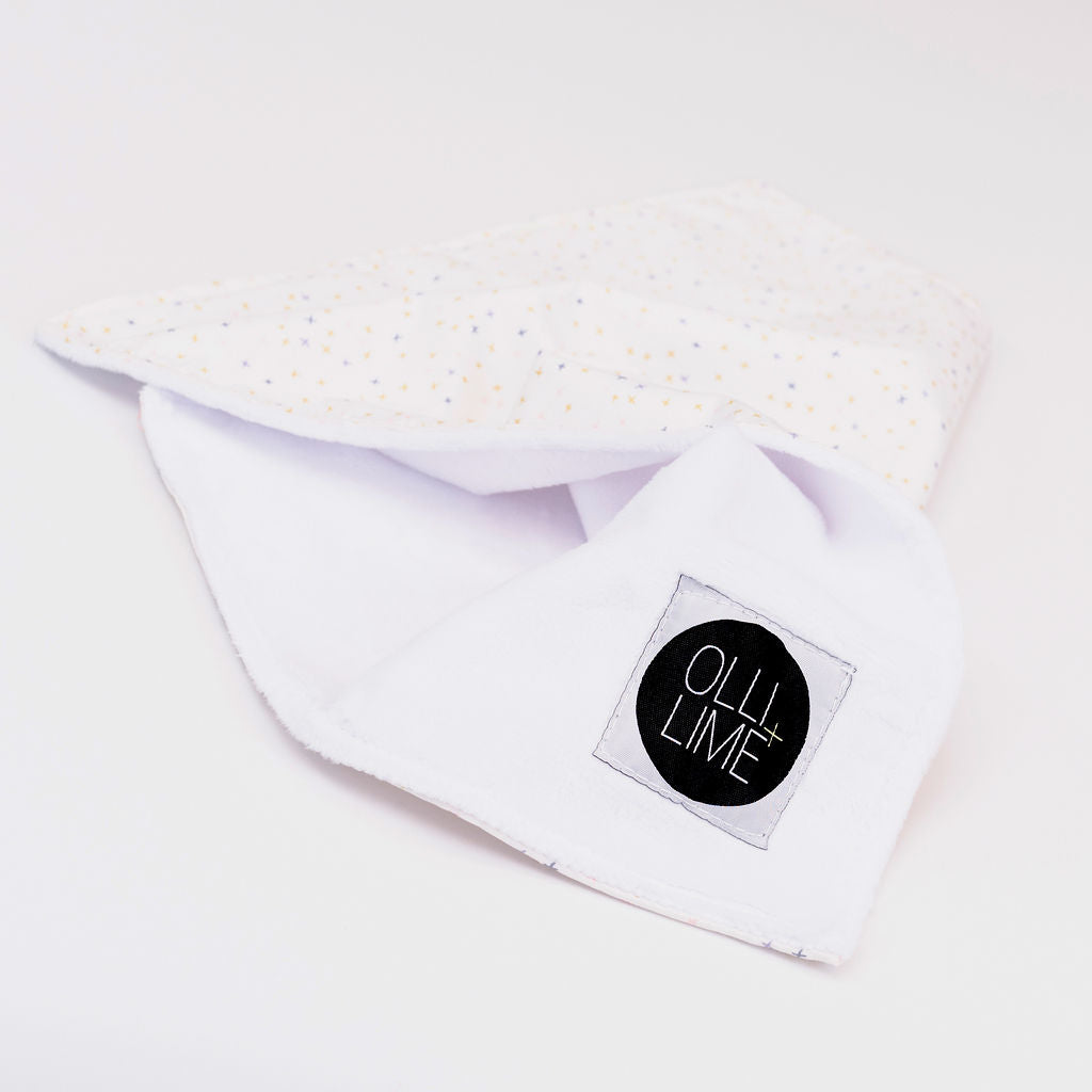 Little Tiny Hugs - Lovey Cuddle - Multi-colored Freehand X's on Ivory - Olli+Lime